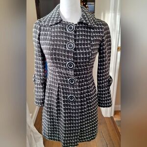 JOIE Black and White Houndstooth Light Sweater Jacket or Top.